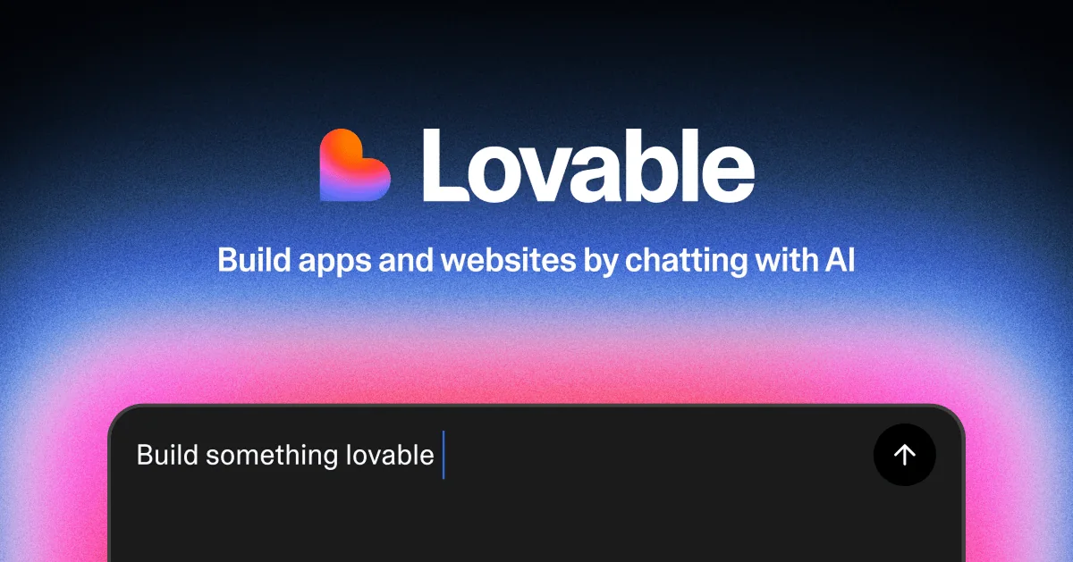 Imagem institucional oficial da Lovable sobre criação de aplicações com inteligência artificial